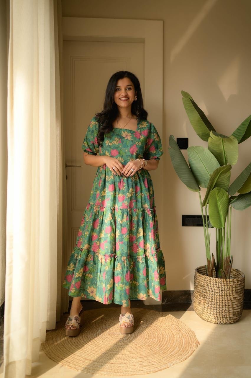 Tanvi Tiered Maxi Dress- Forest Floral