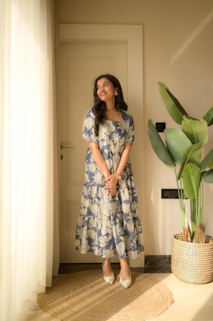 Tanvi Tiered Maxi Dress- Dark Sky Florals