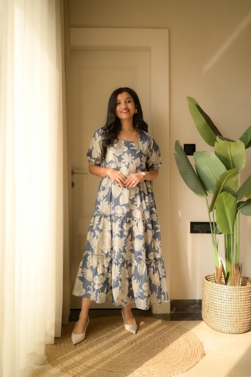 Tanvi Tiered Maxi Dress- Dark Sky Florals
