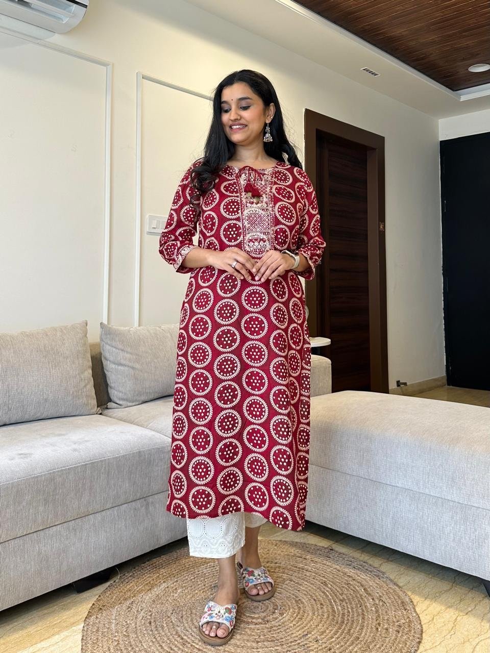 Roshan Festive Kurta- Maroon