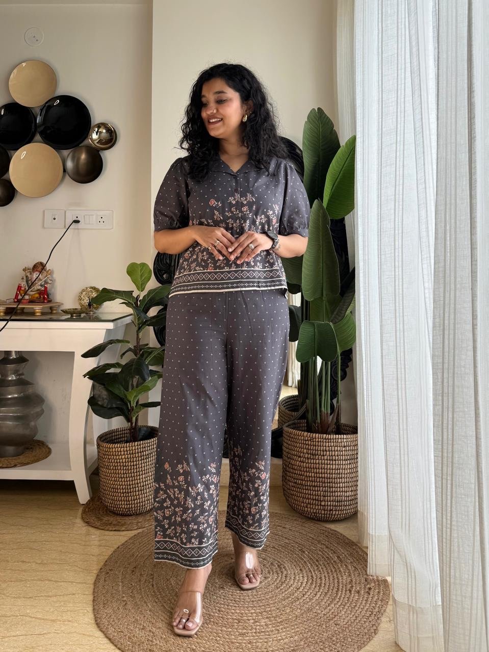 Laila Cropped Shirt Coord Set
