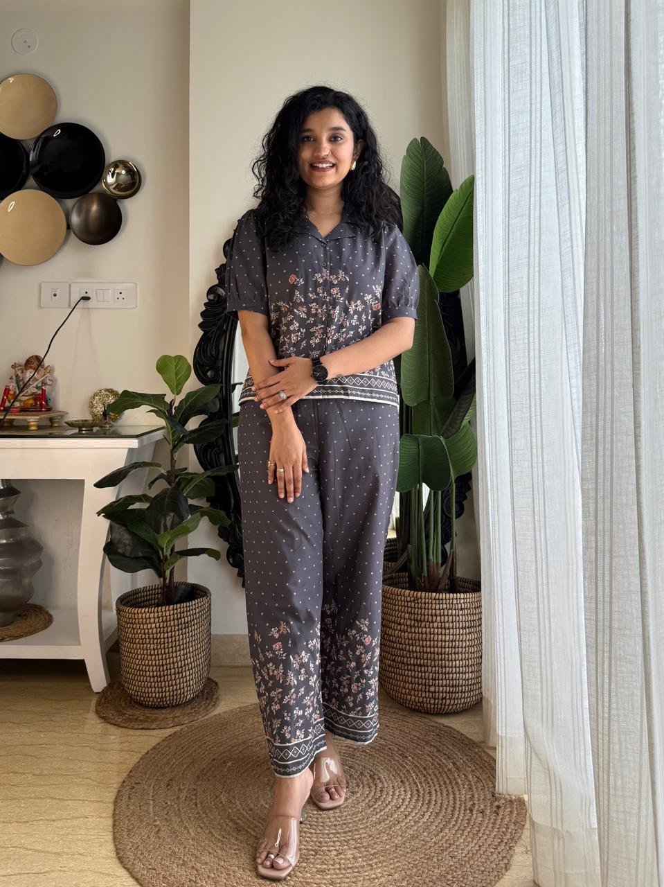 Laila Cropped Shirt Coord Set