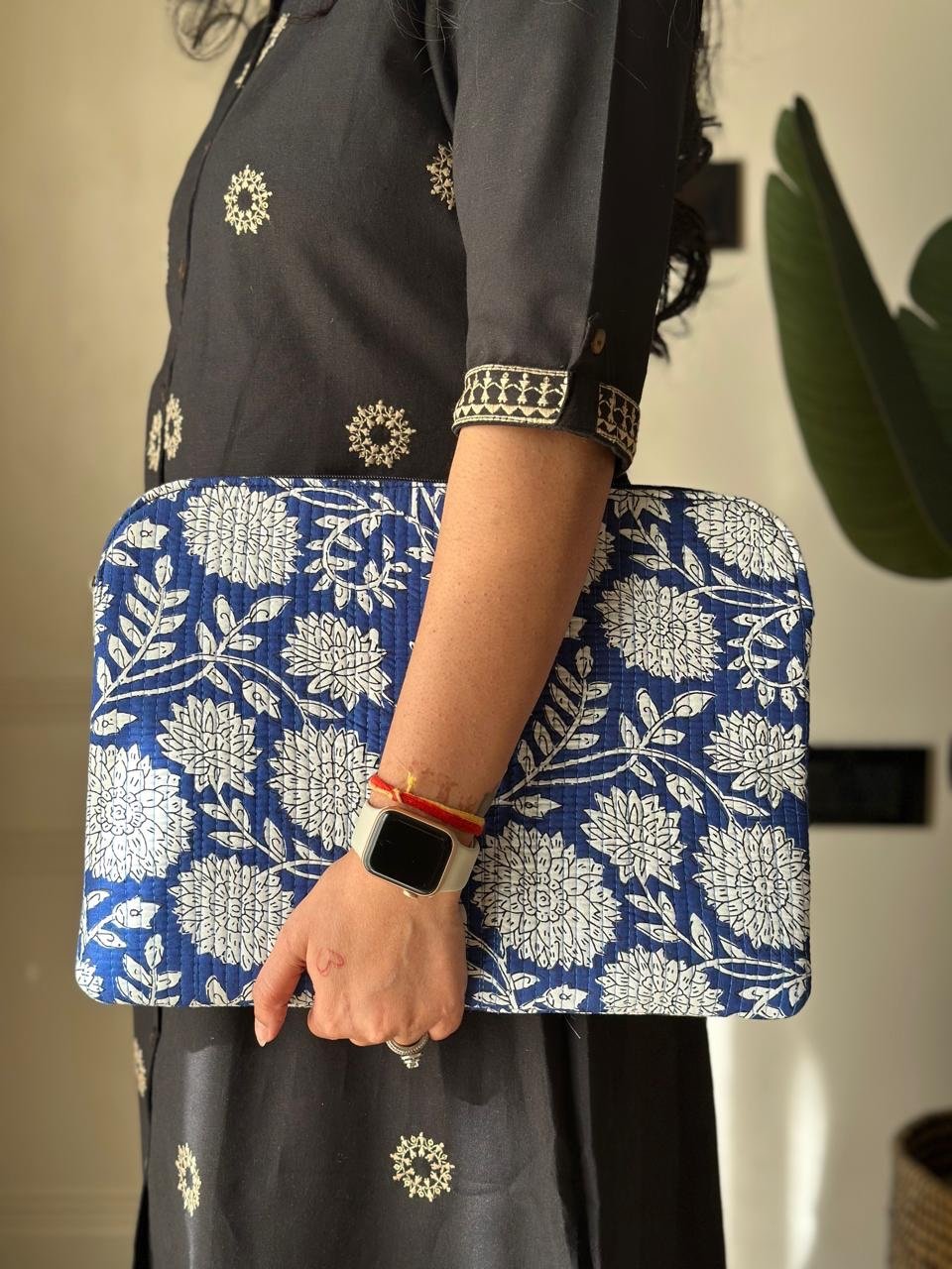 Quilted Laptop Sleeve- Neeli Bel