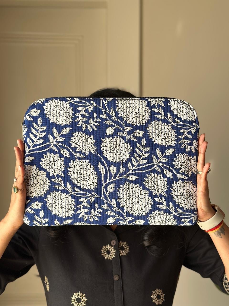 Quilted Laptop Sleeve- Neeli Bel