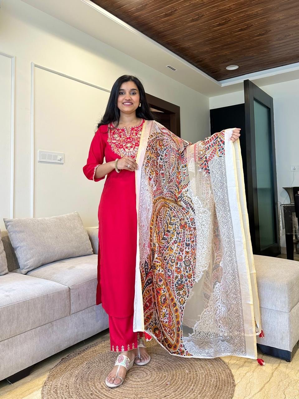 Gisha Multi Embroidered Silk Set