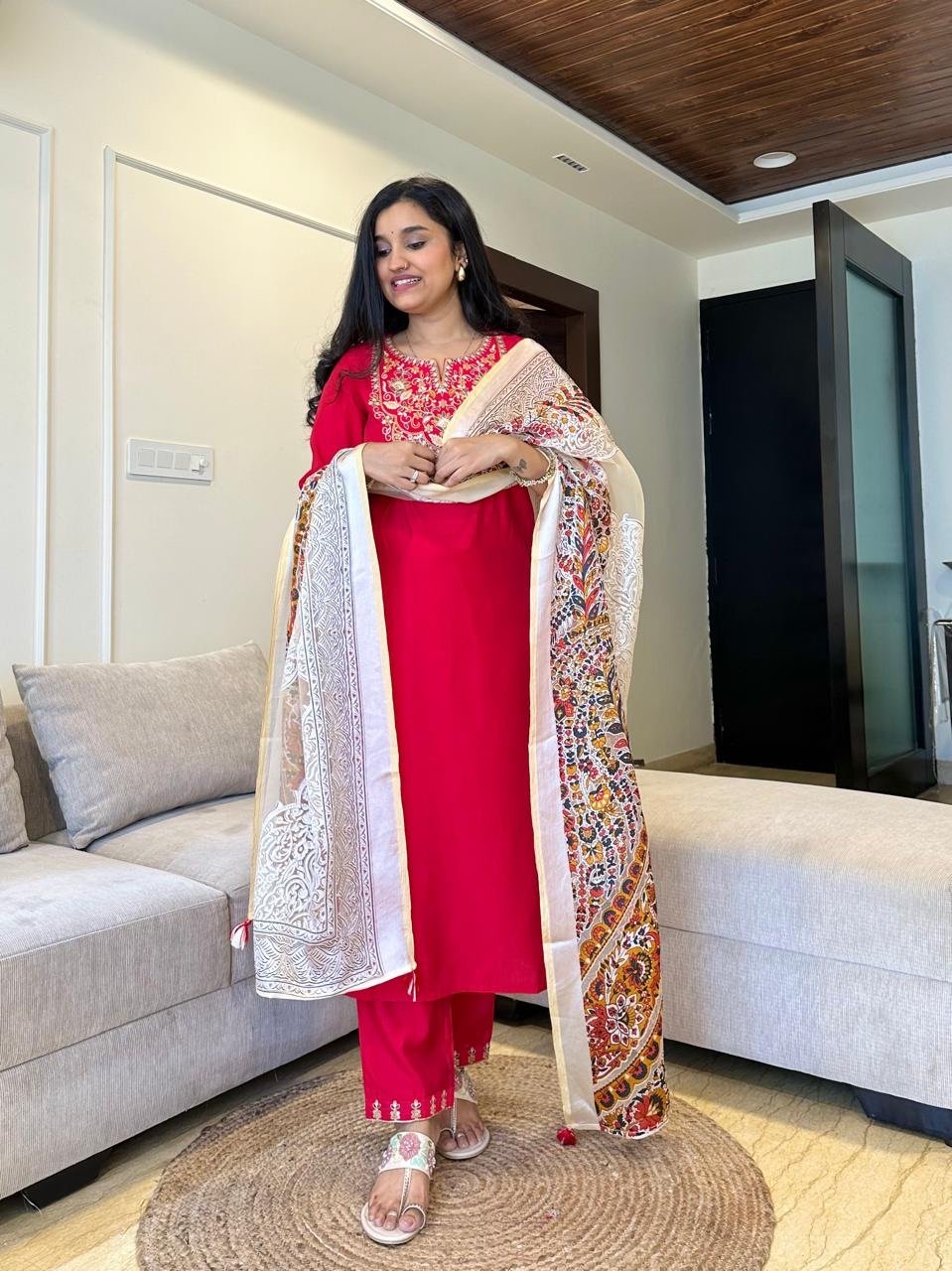 Gisha Multi Embroidered Silk Set