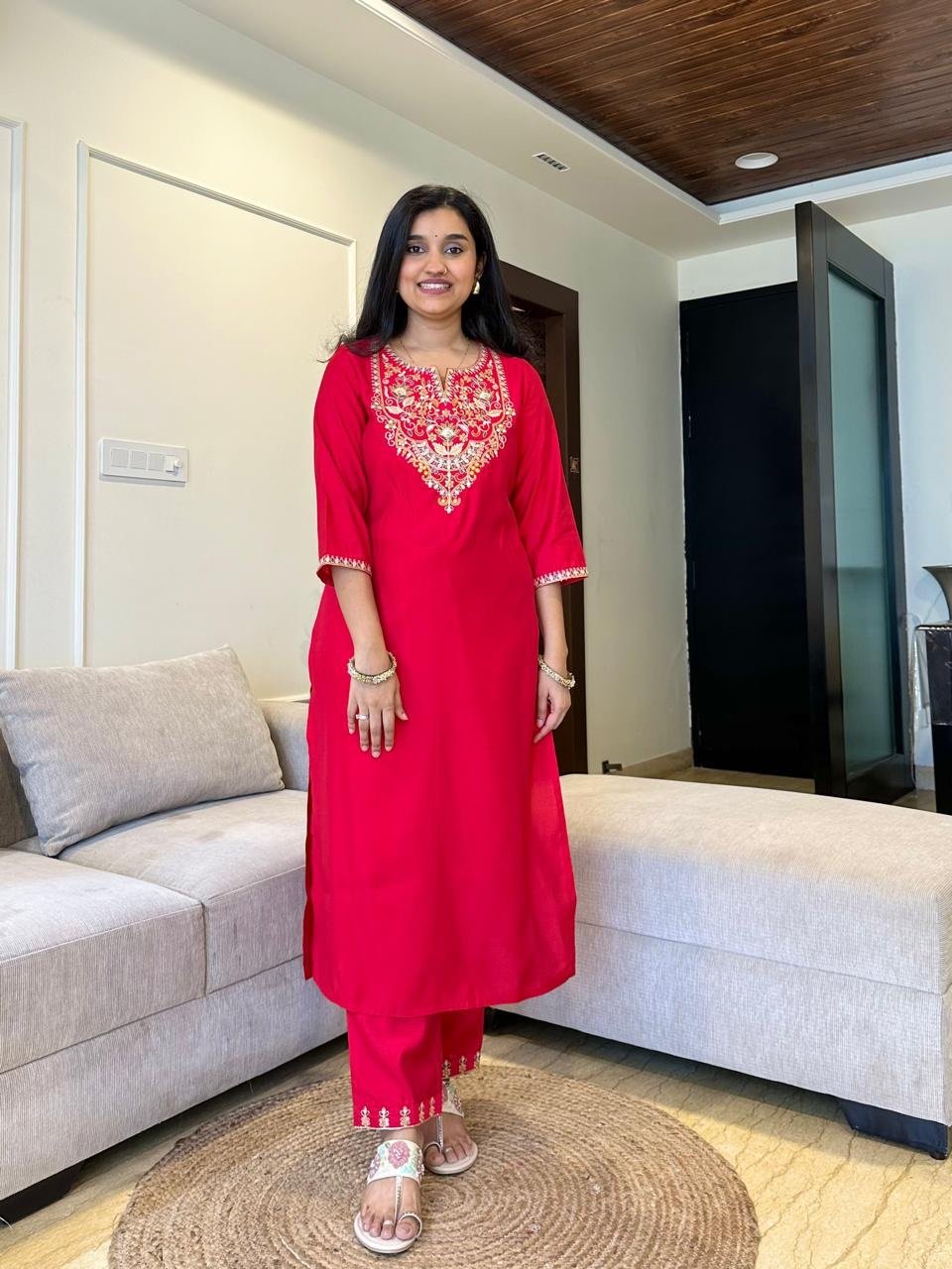 Gisha Multi Embroidered Silk Set