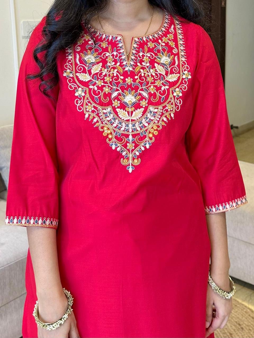 Gisha Multi Embroidered Silk Set