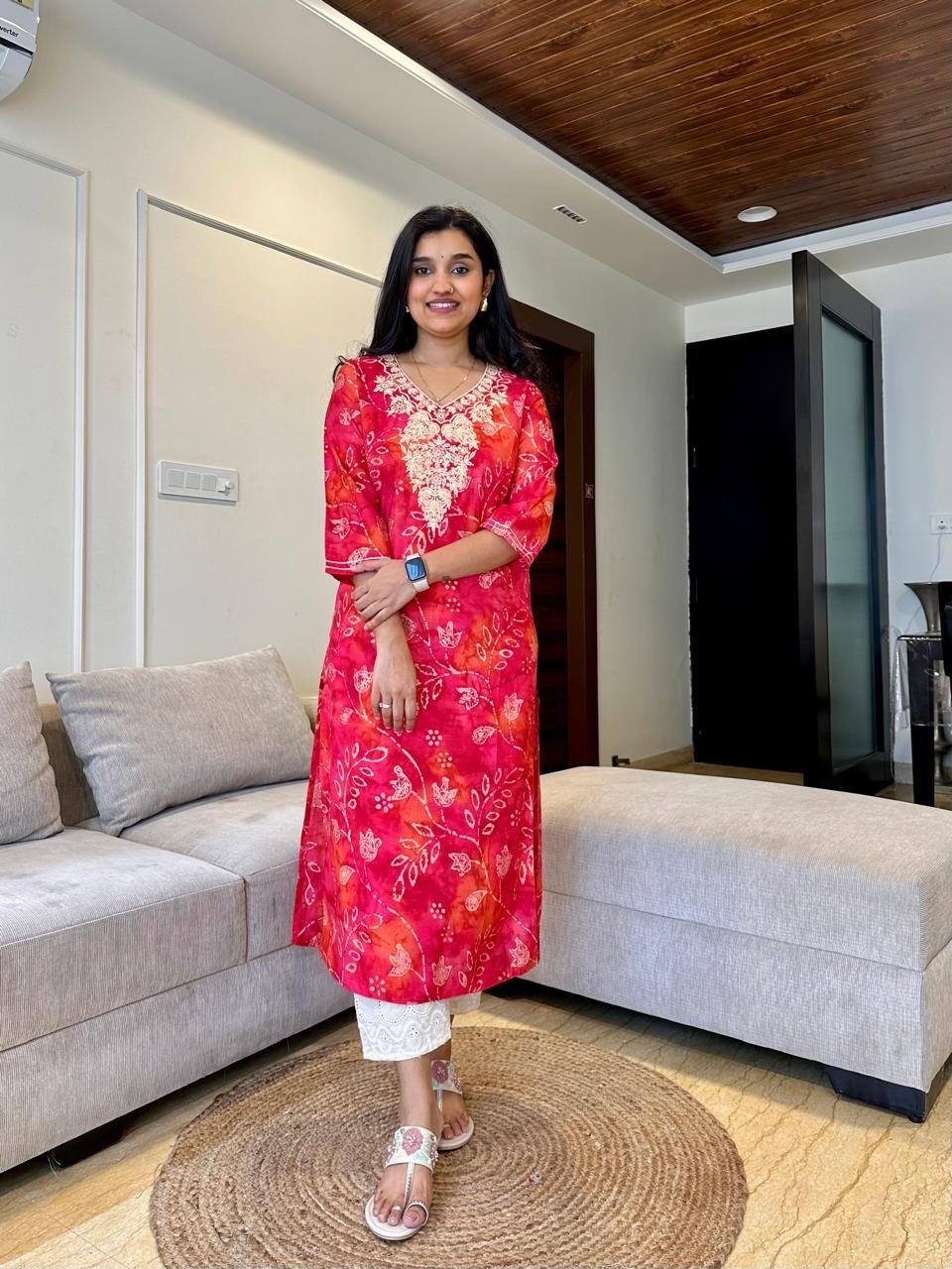 Gulaal Embroidered Kurta- Pink