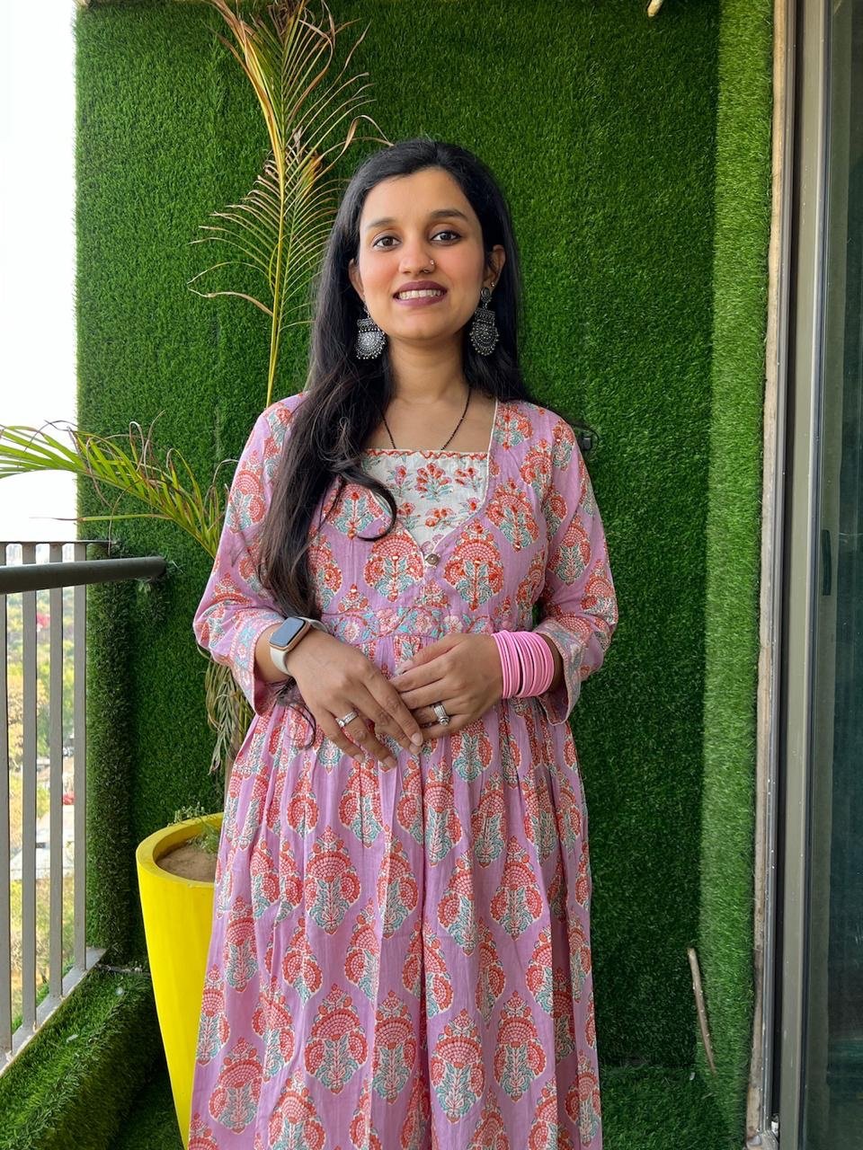 Pink Floral Flared Set