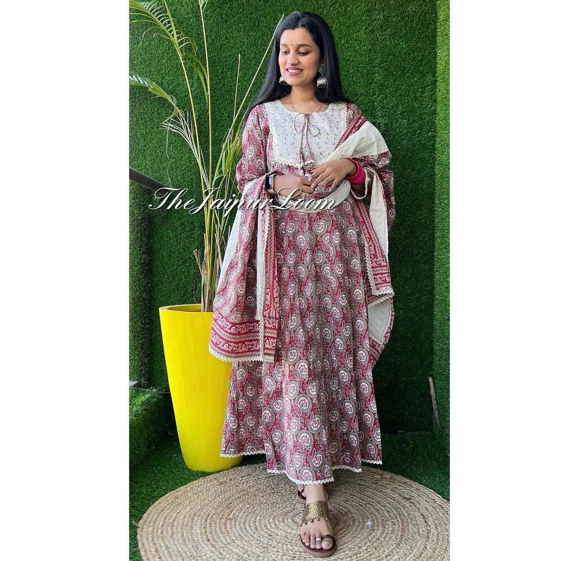 Subtle Maroon Anarkali Suit