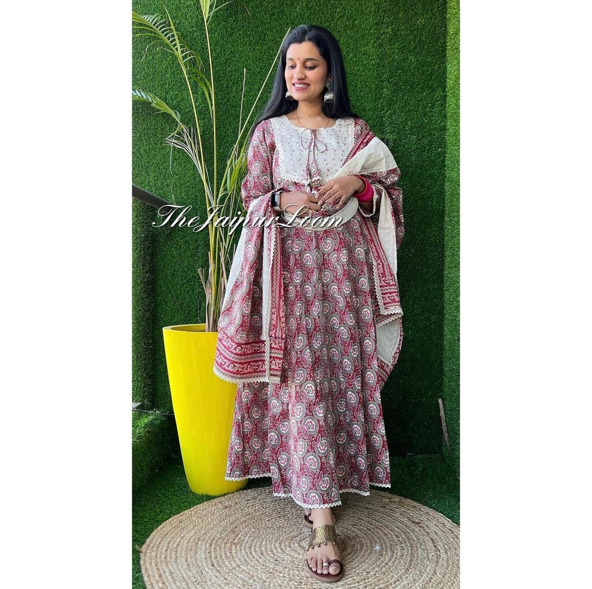 Subtle Maroon Anarkali Suit