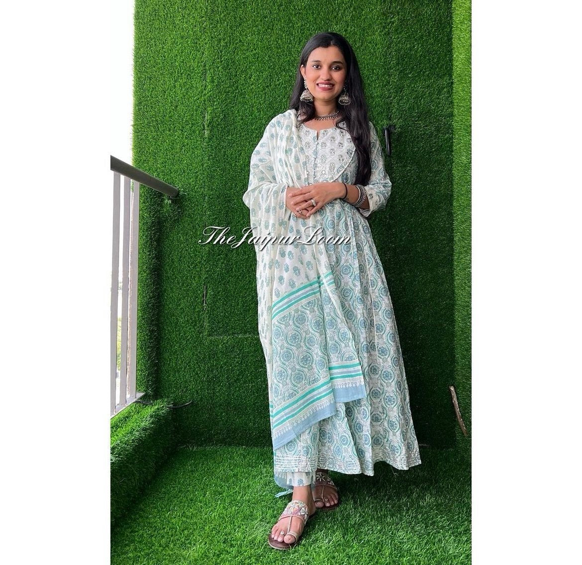 Fresh Floral Booti Anarkali Suit