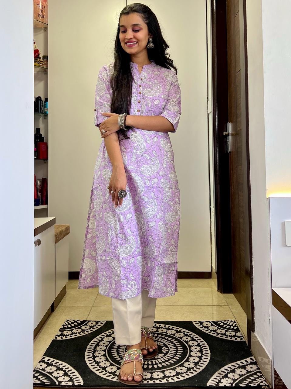 Weekend Offer Kurta- Lavender Paisley
