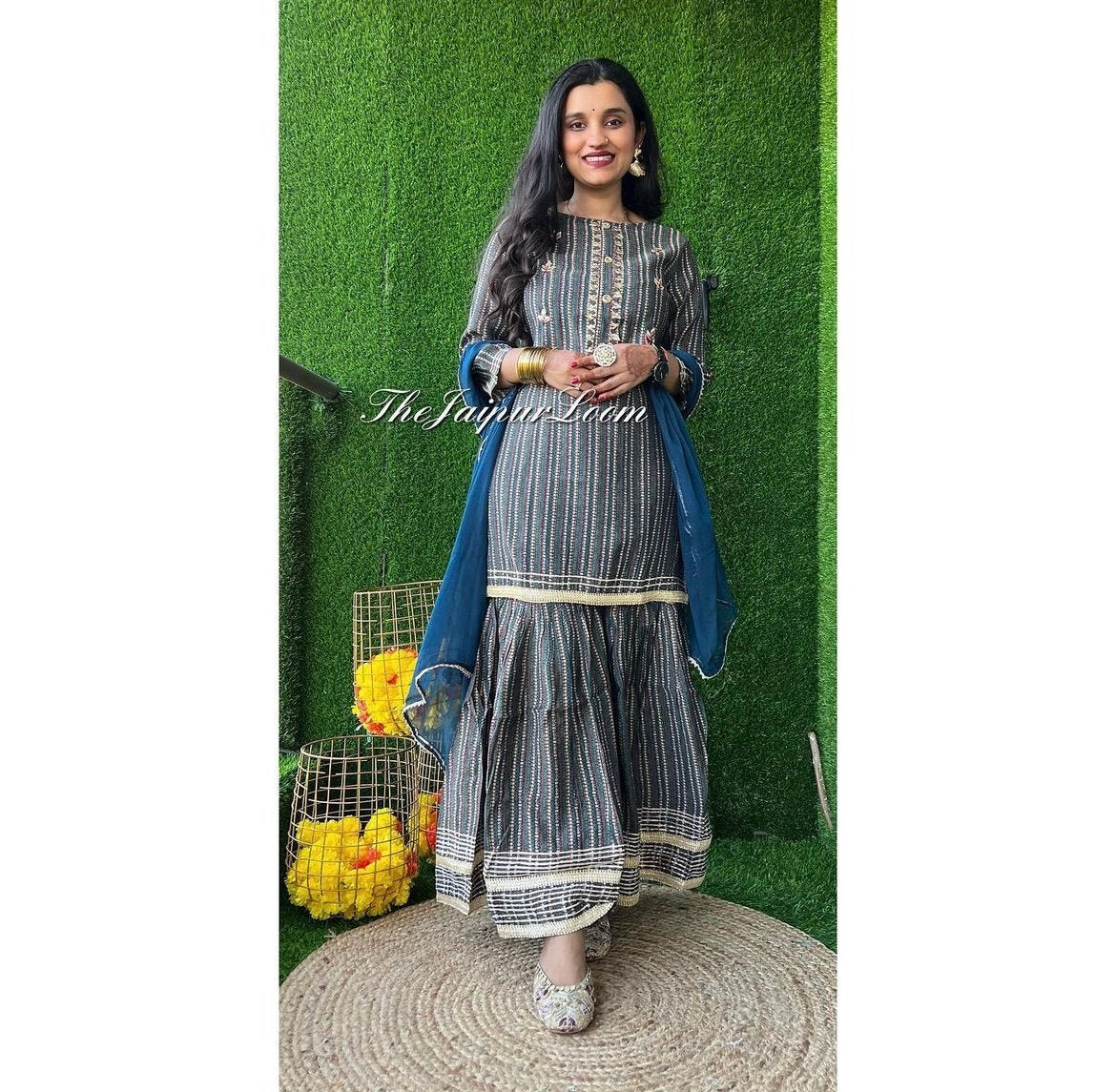 Muslin Luxe Gota Gharara Set