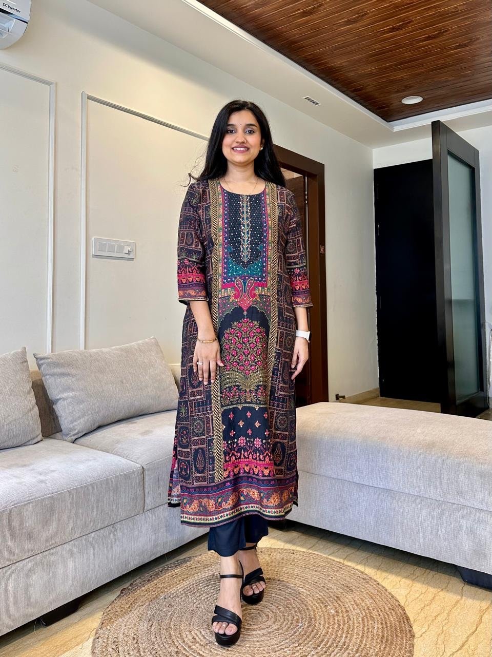 Seerat Crepe Printed Set-Black