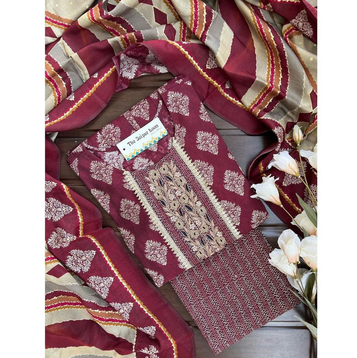 Maroon Heavy Gota Work Nyra Set