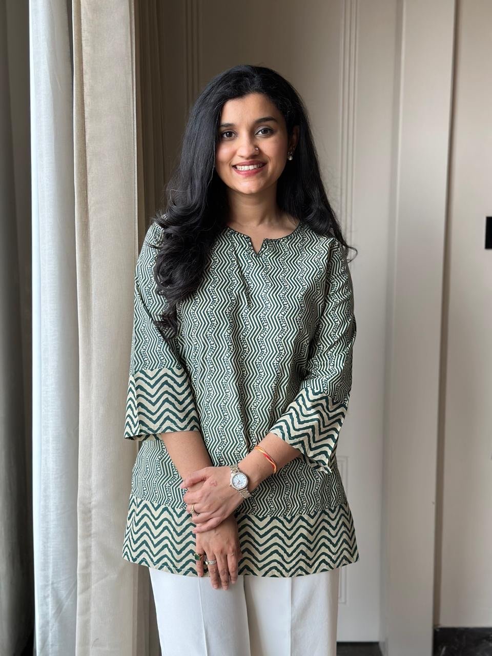 Gazia Pure Cotton Top- Green