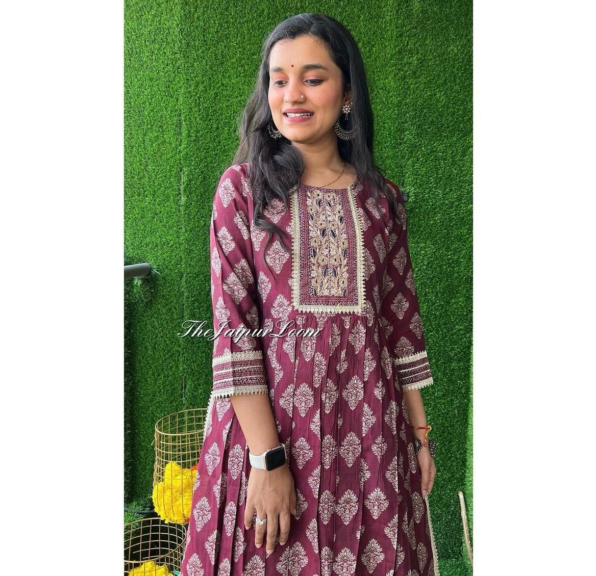 Maroon Heavy Gota Work Nyra Set