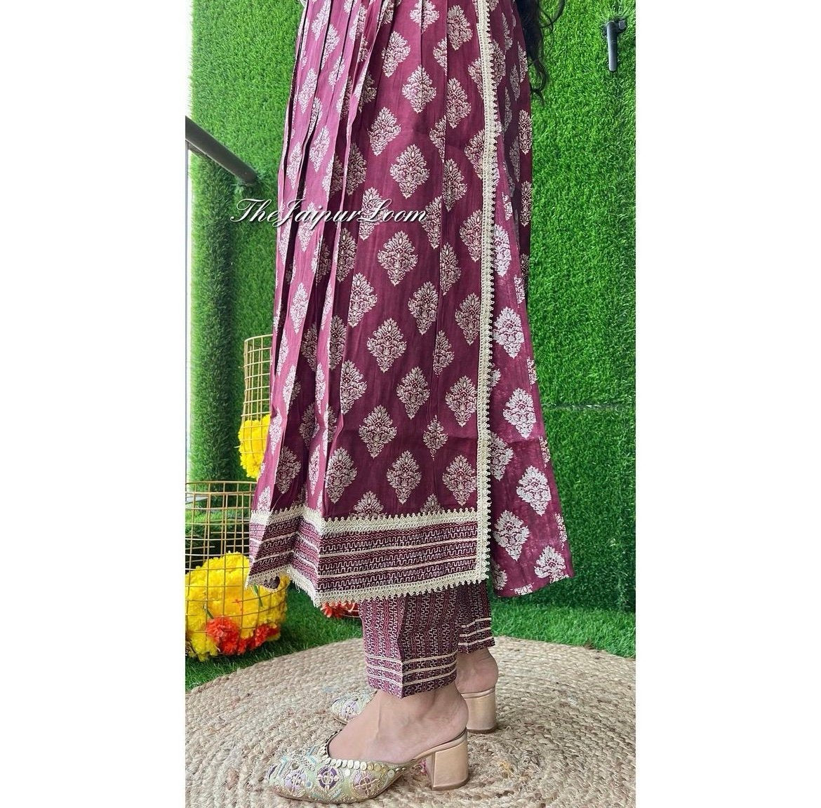 Maroon Heavy Gota Work Nyra Set