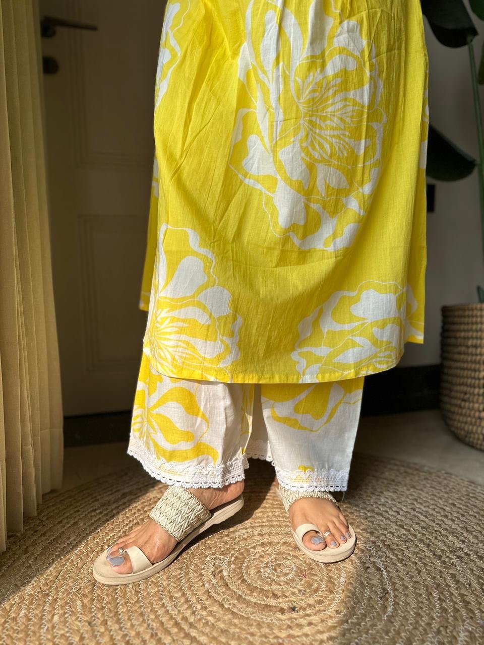 Sunflower Lace Cotton Coord Set