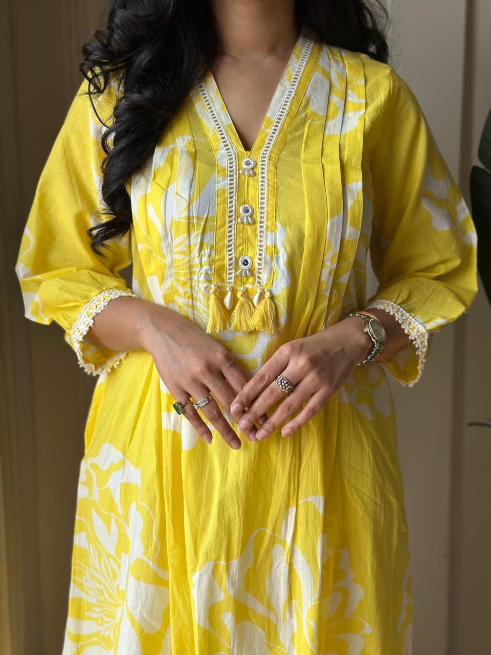 Sunflower Lace Cotton Coord Set