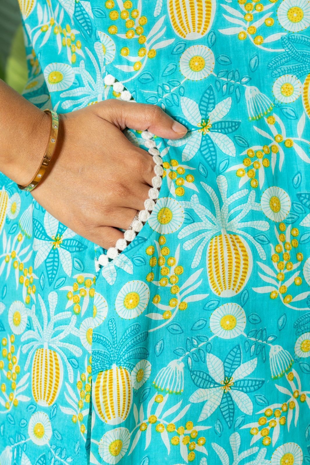 Rozana Floral Coord Set- Light Blue