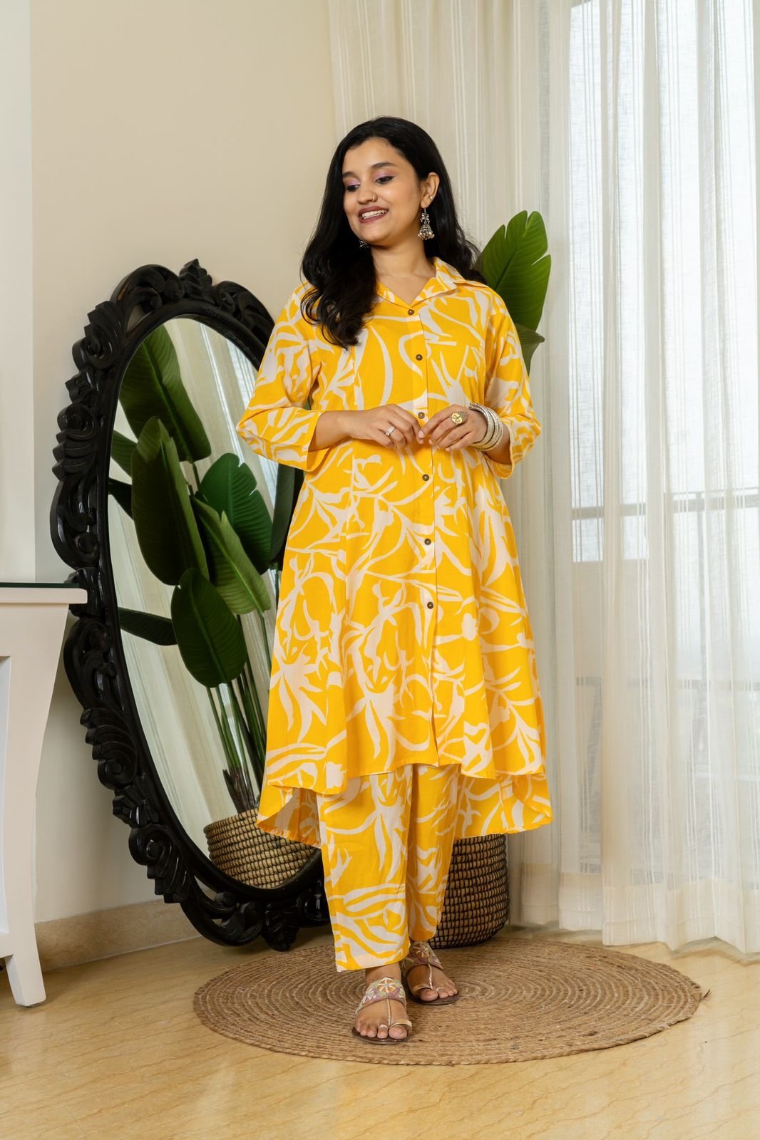 Cotton Coord Set- Bright Yellow