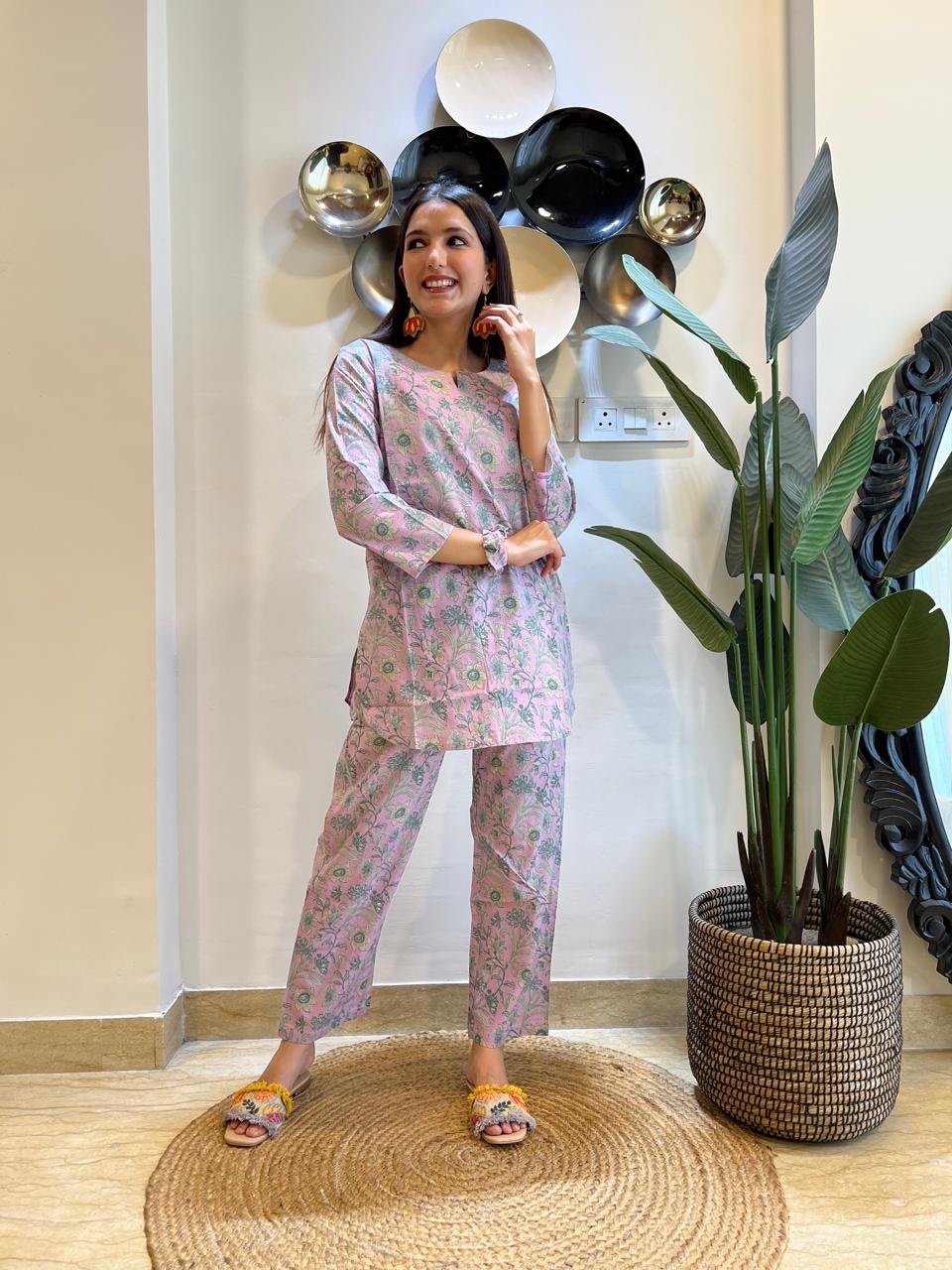 Cotton Lounge Set- Lilac Florals