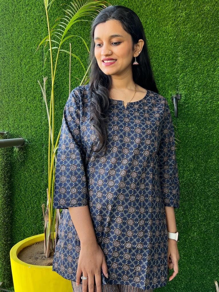 Cotton Lounge Set- Blue Brown Jaal