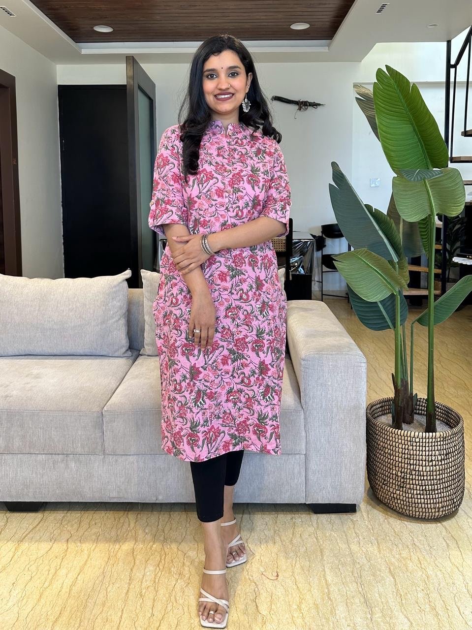 Weekend Cotton Kurta- Cotton Candy Pink