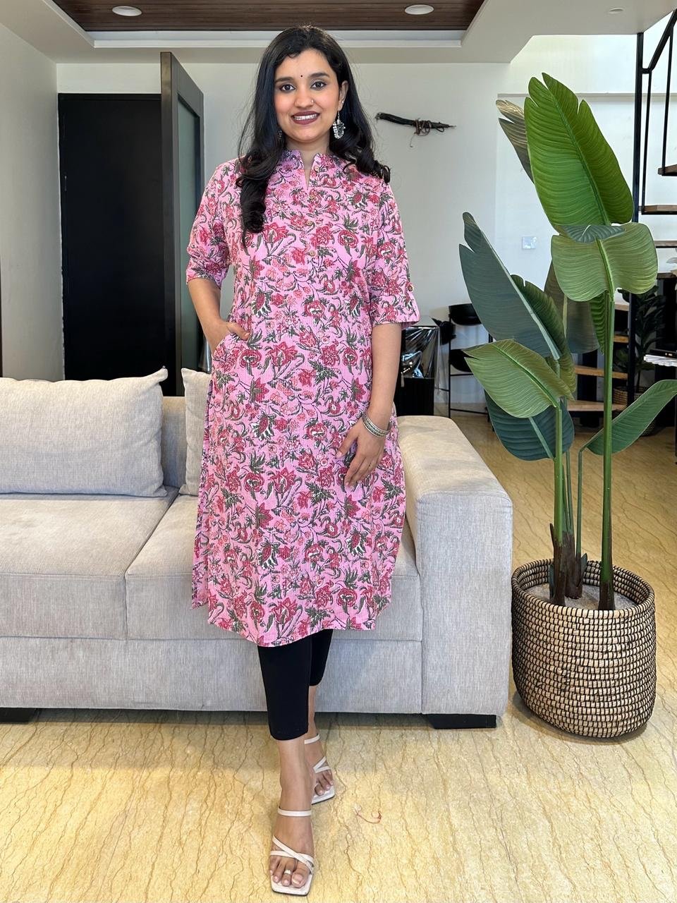 Weekend Cotton Kurta- Cotton Candy Pink
