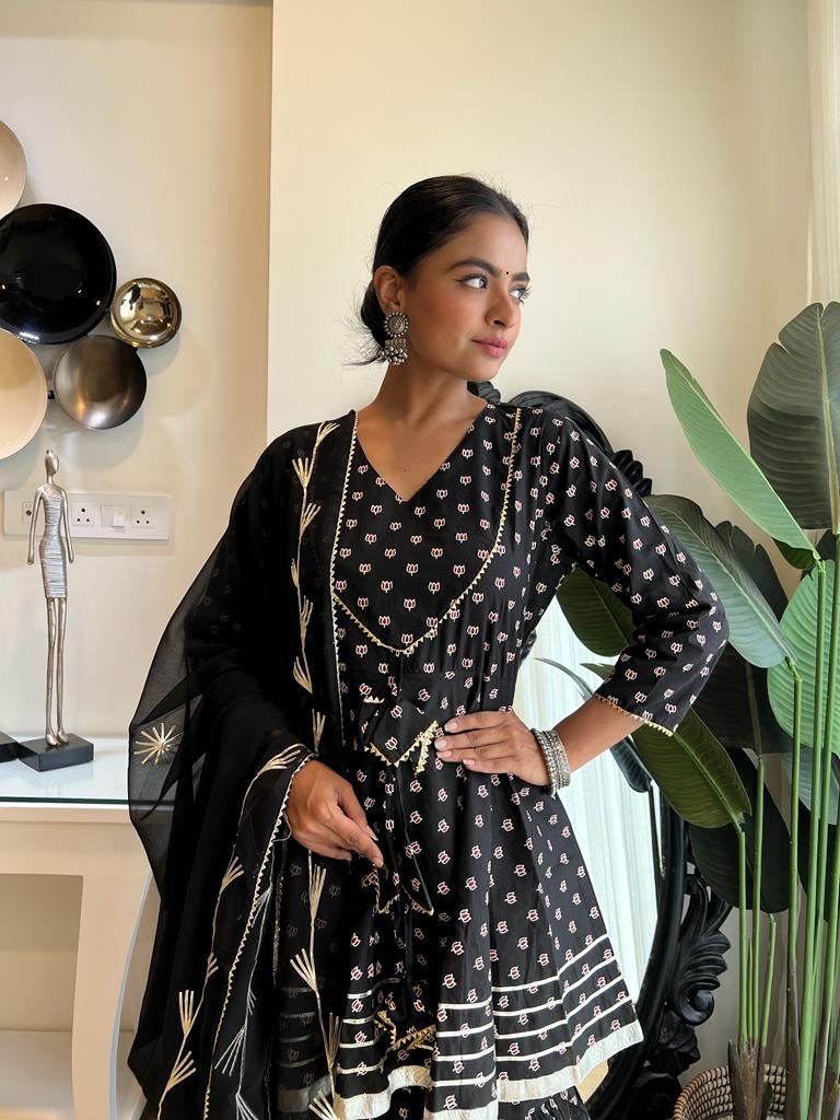 Star Stuck Black Gharara Set