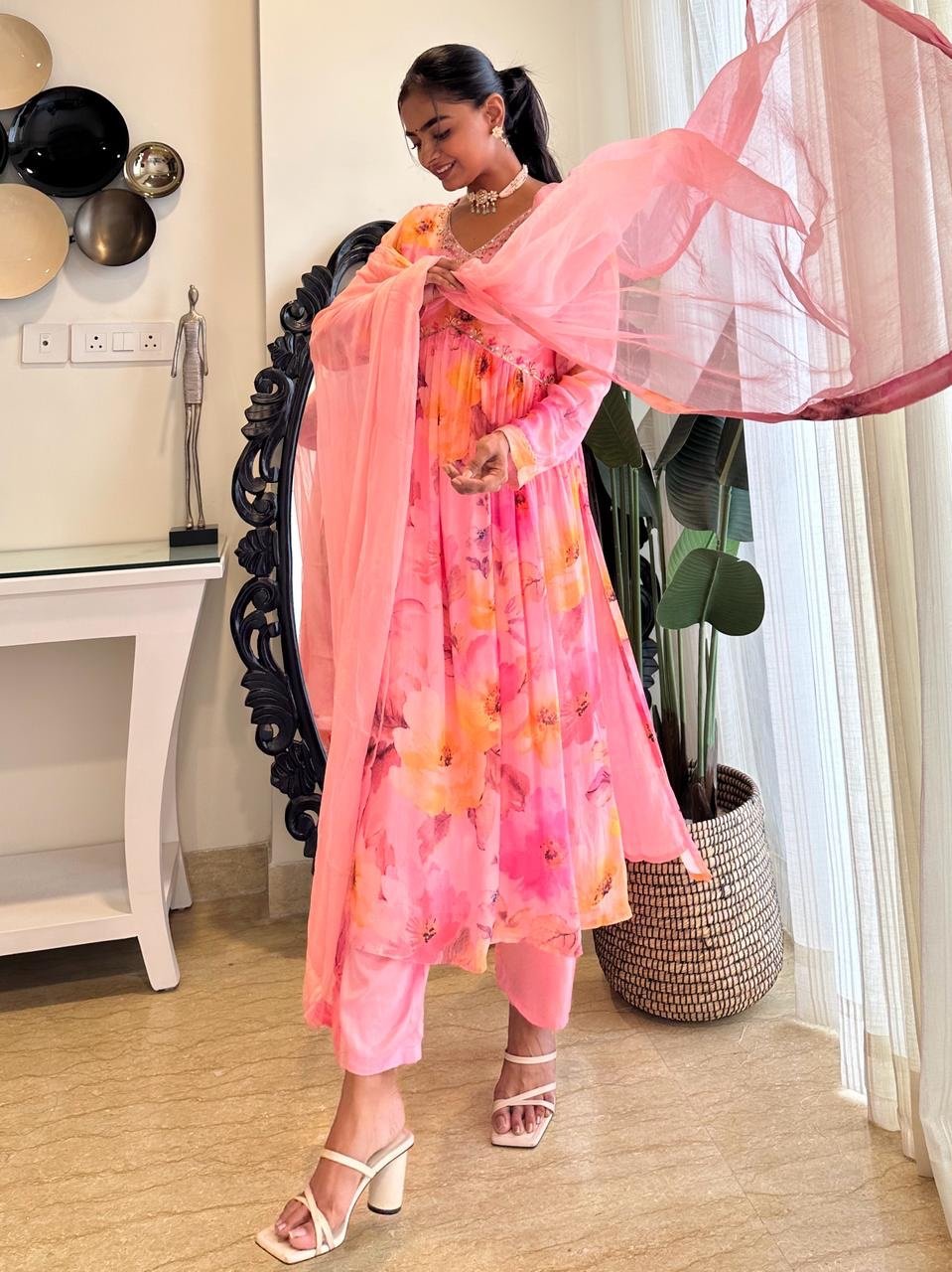 Neon Pink Floral Luxe Alia Set