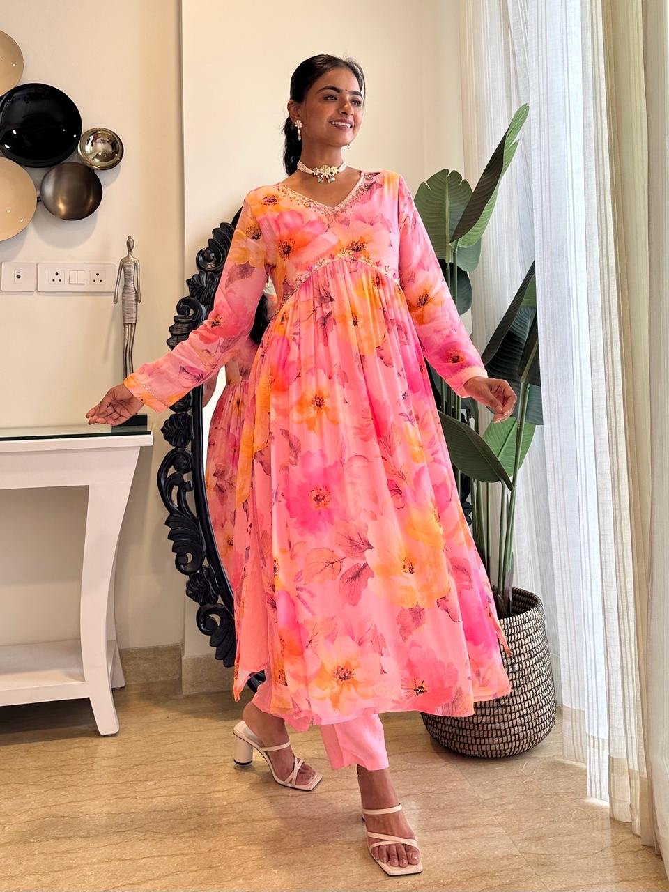 Neon Pink Floral Luxe Alia Set