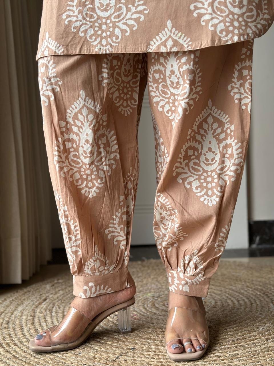 Pavi Printed Coord Set- Nude Boota