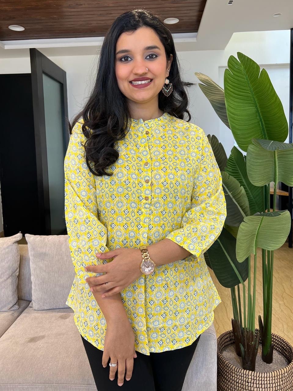 Cotton Short Top- Lime Choti Booti