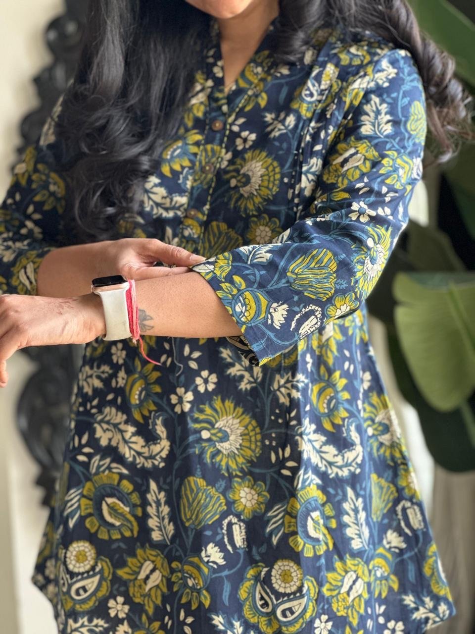 Evana Pintuck Cotton Top- Florals