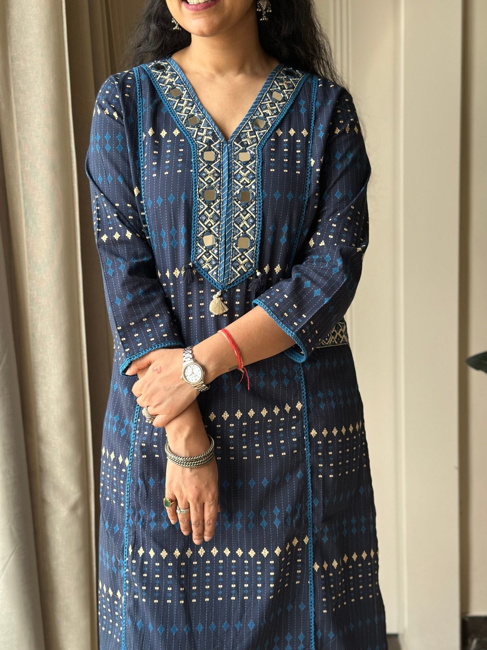 Maisha Mirror Work Cotton Suit