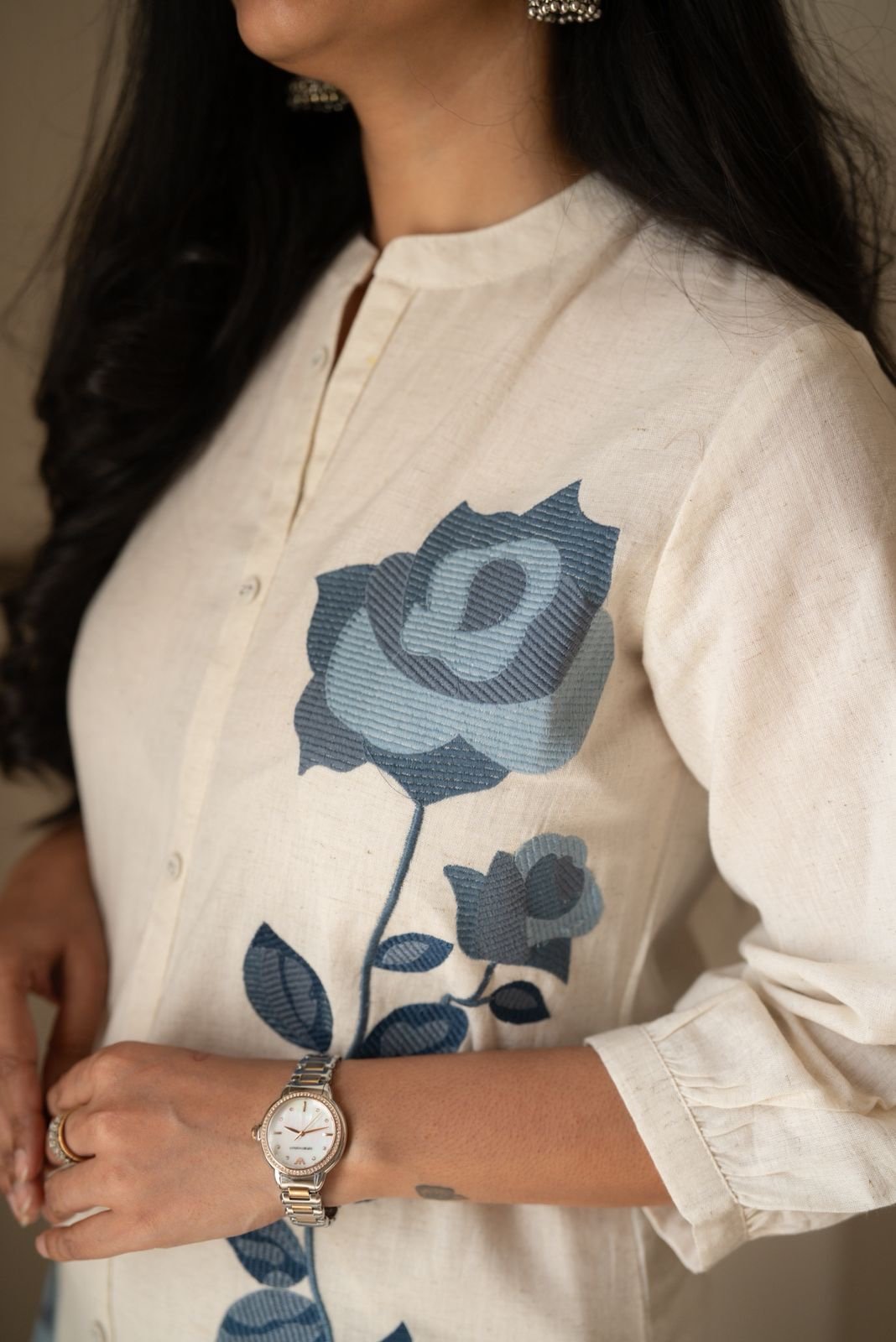 Gyana Embroidered Off White Coord Set