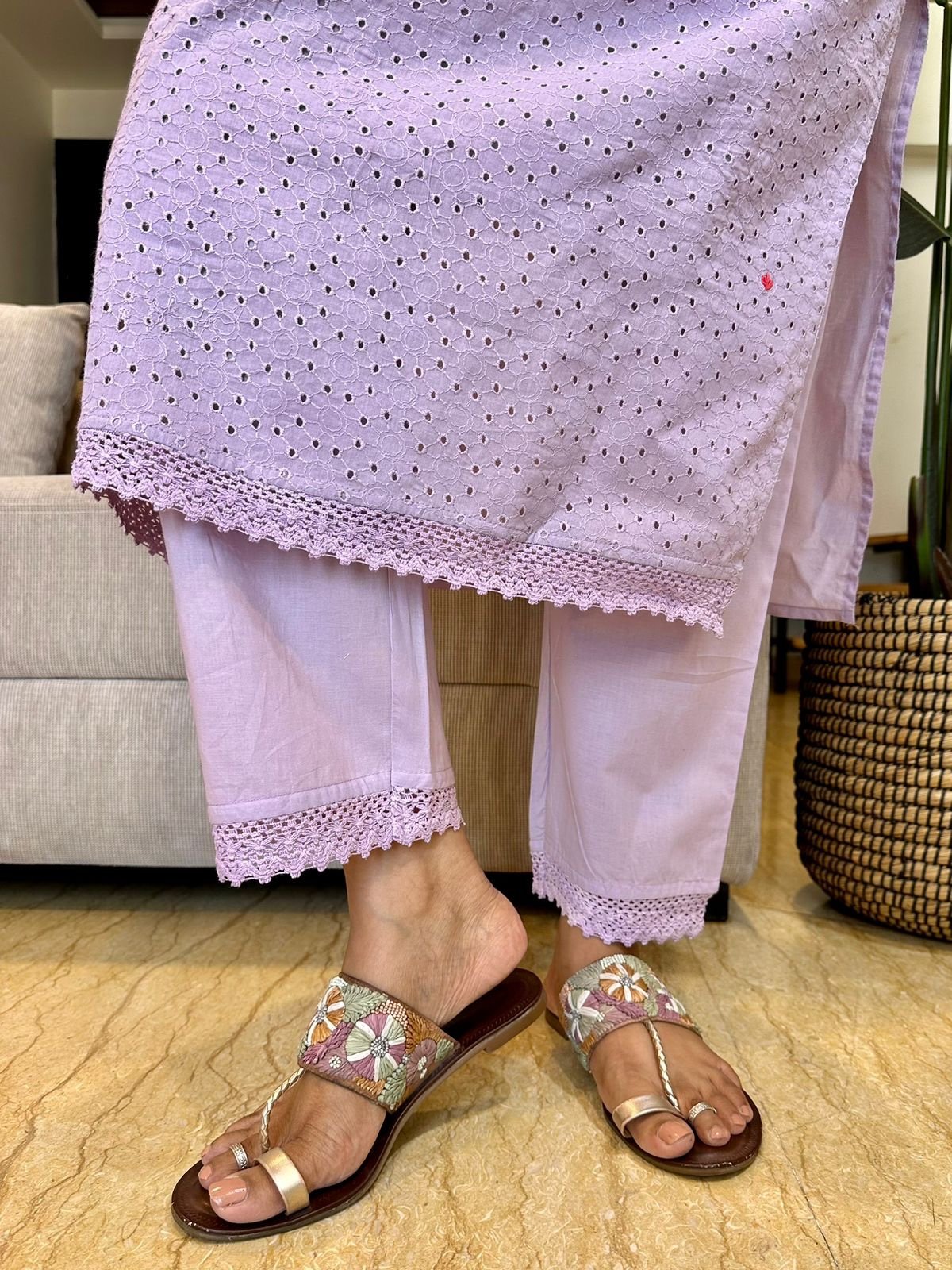 Lilac Lace Cotton Set