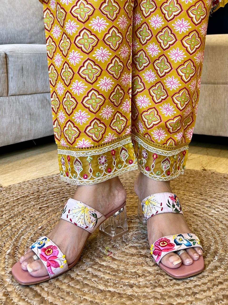 Naazreen Heavy Anarkali Set- Mustard