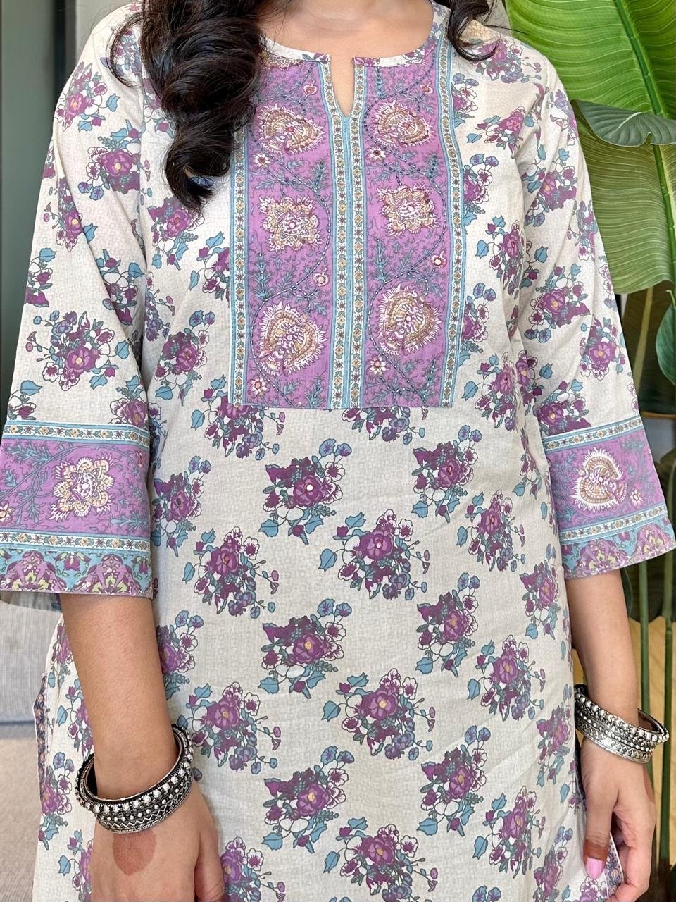 Pastel Lilac Cotton Suit