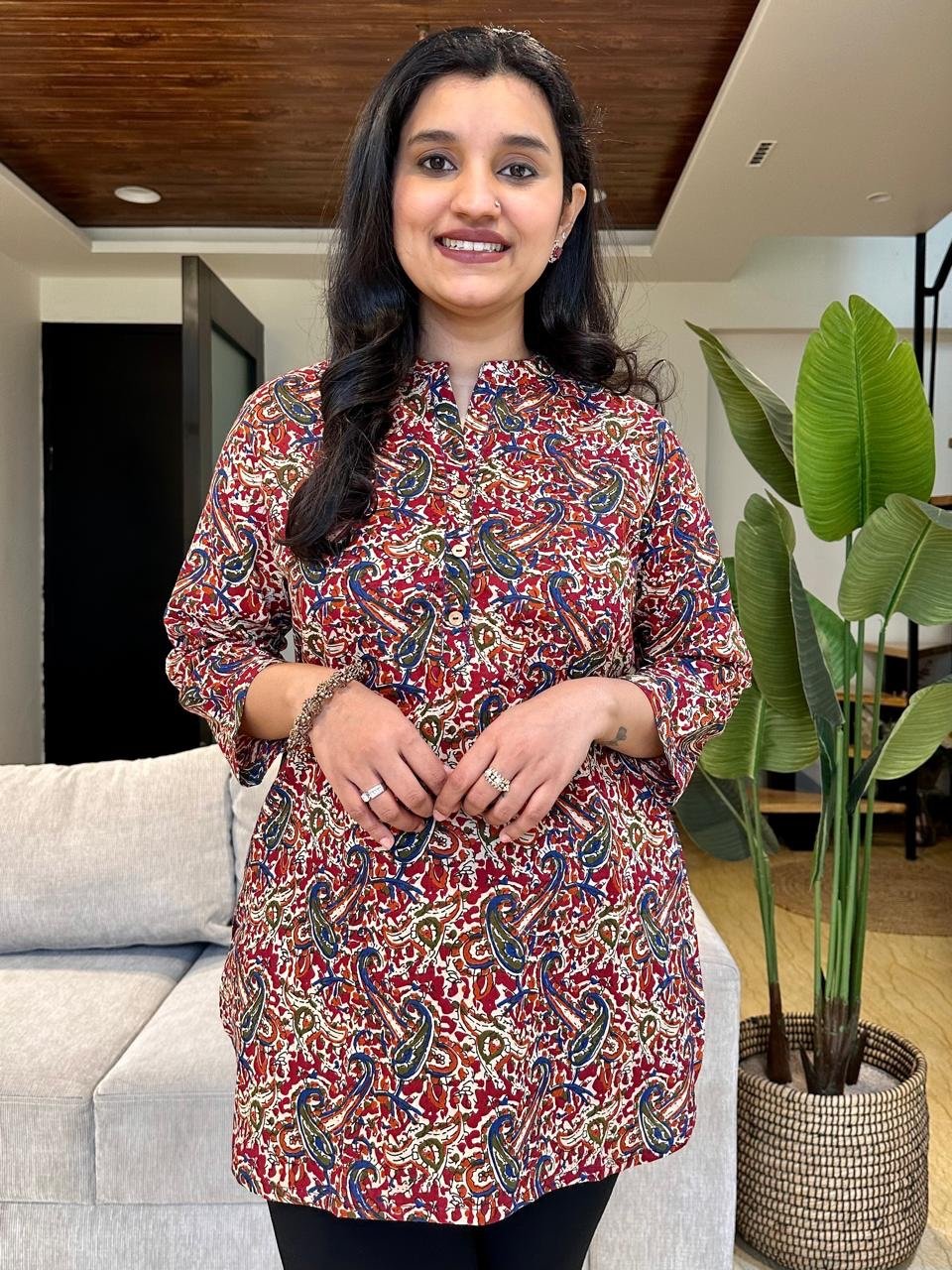 Cotton Short Kurta- Mix Print