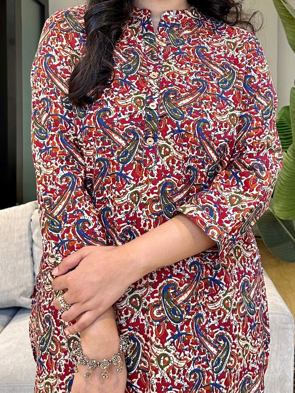 Cotton Short Kurta- Mix Print