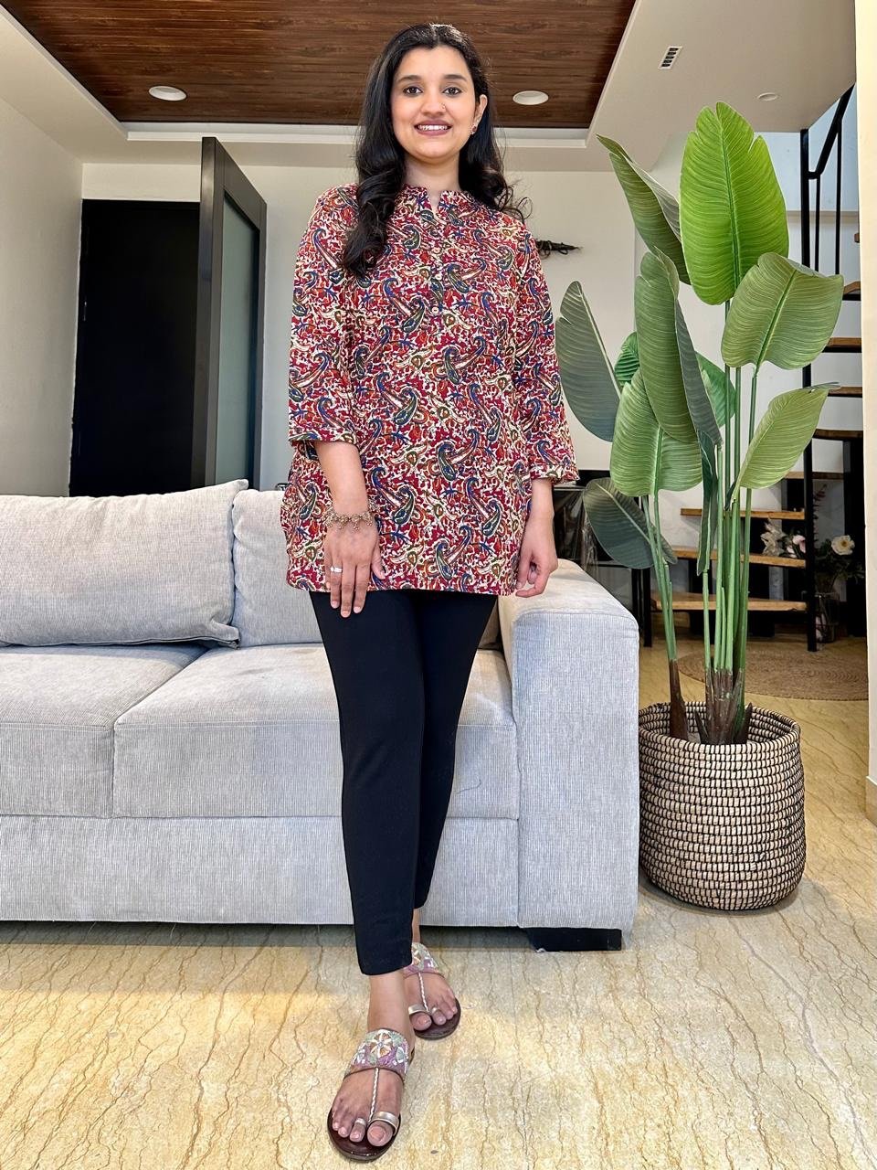 Cotton Short Kurta- Mix Print