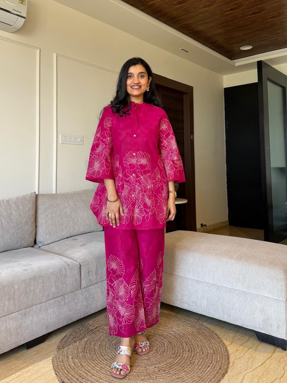 Lamhaa Digital Print Coord Set- Pink