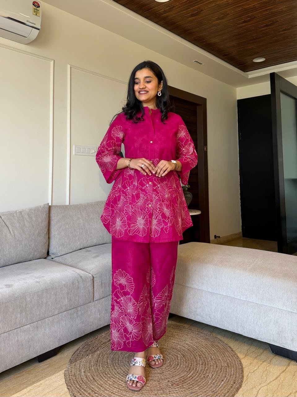 Lamhaa Digital Print Coord Set- Pink