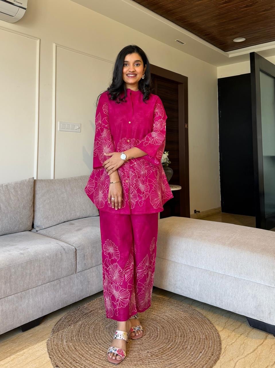 Lamhaa Digital Print Coord Set- Pink