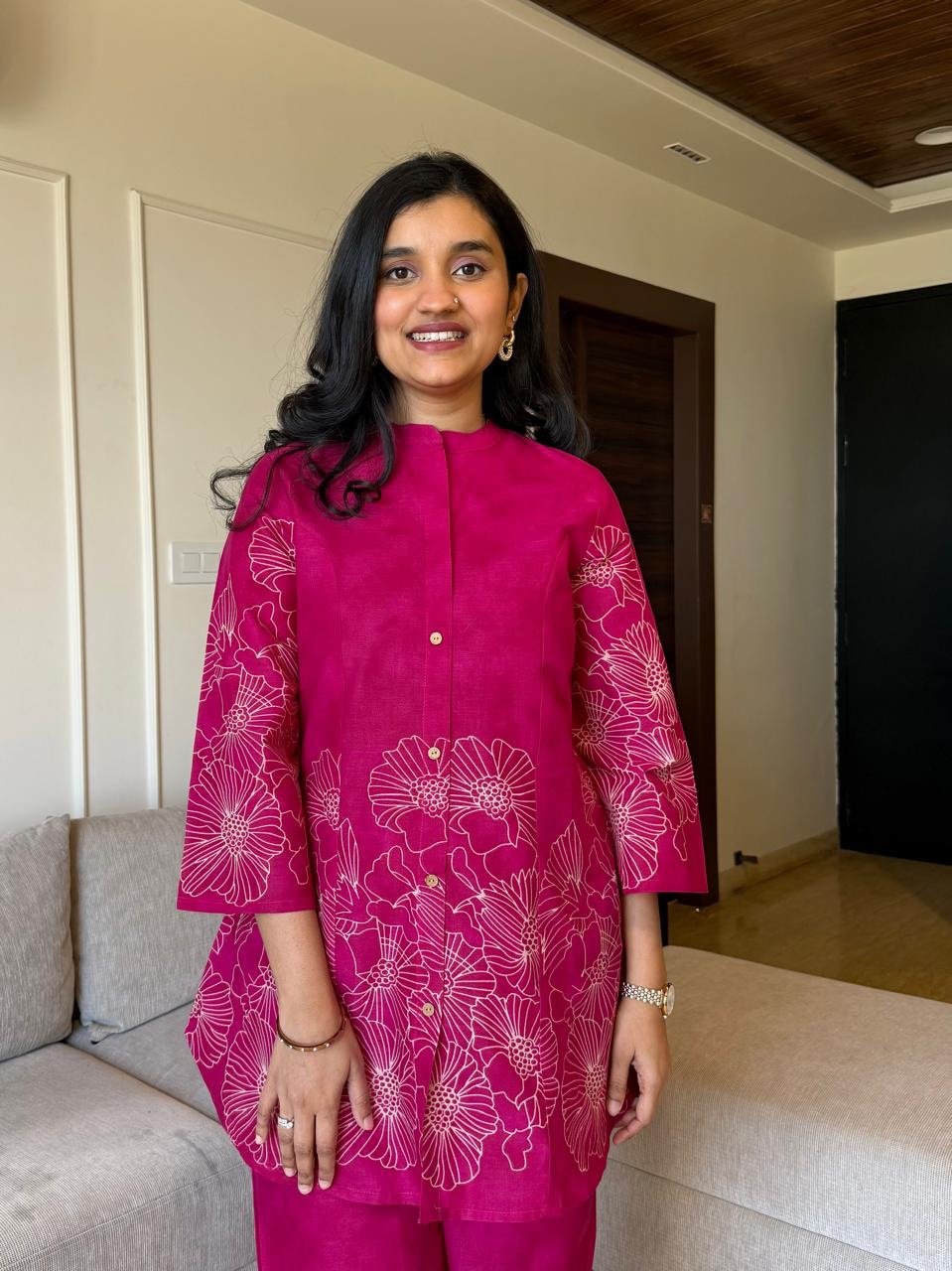 Lamhaa Digital Print Coord Set- Pink